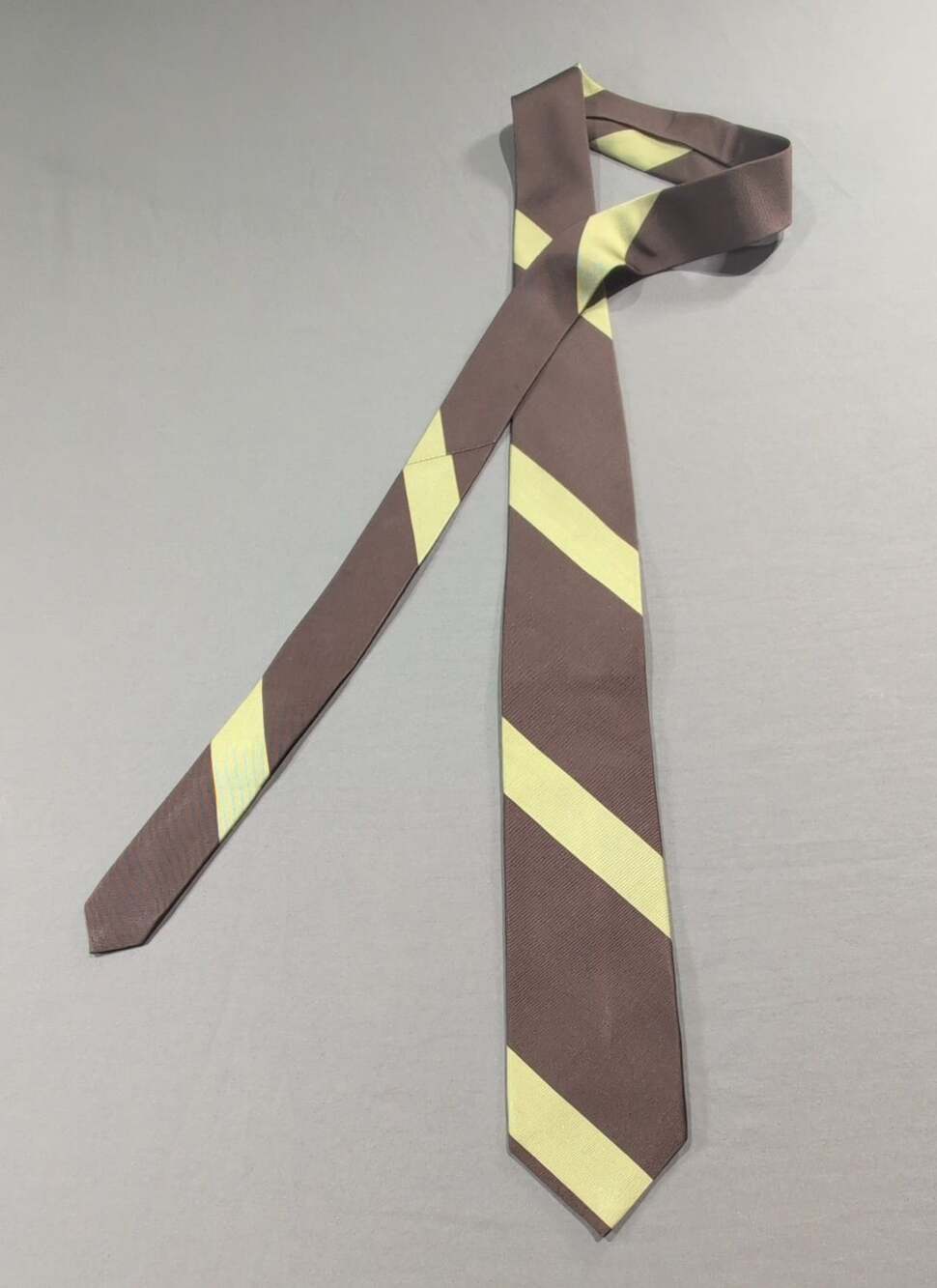 Peter Millar Silk Necktie Brown Green Striped Men's Tie Preppy